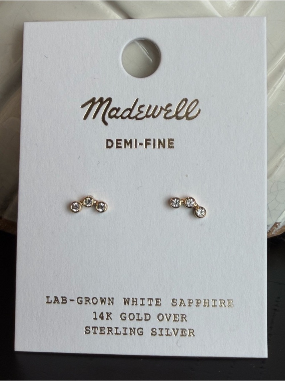 Madewell Demi Fine Gold Triple Dot Earrings